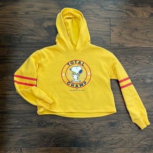 Forever 21 cropped dark yellow peanut’s hoodie